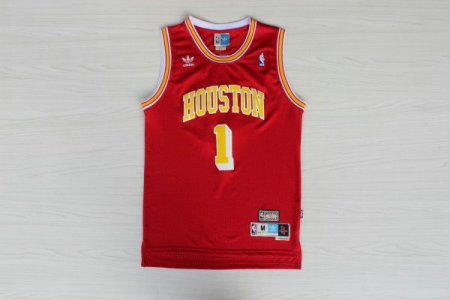 Maillot De Basket Houston Rockets Tracy McGrady 1 Engrener Retro Rouge Jaune